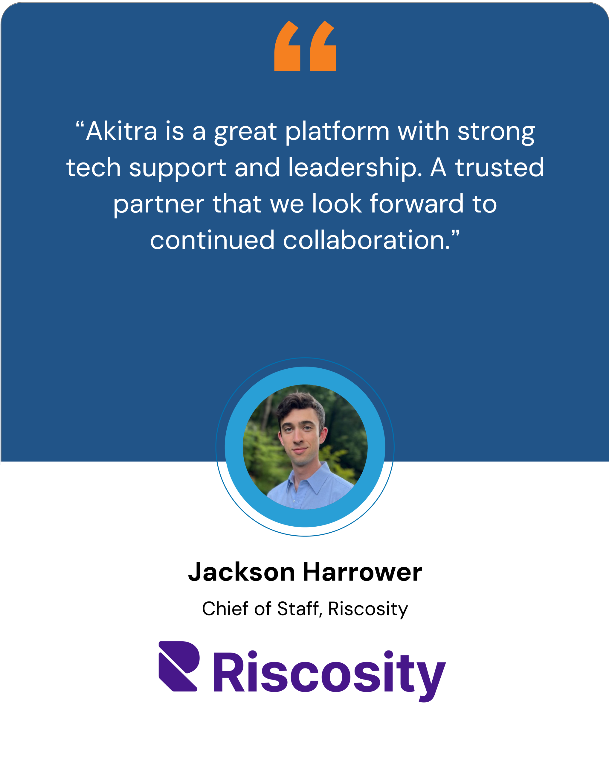 Riscosity Testimonial