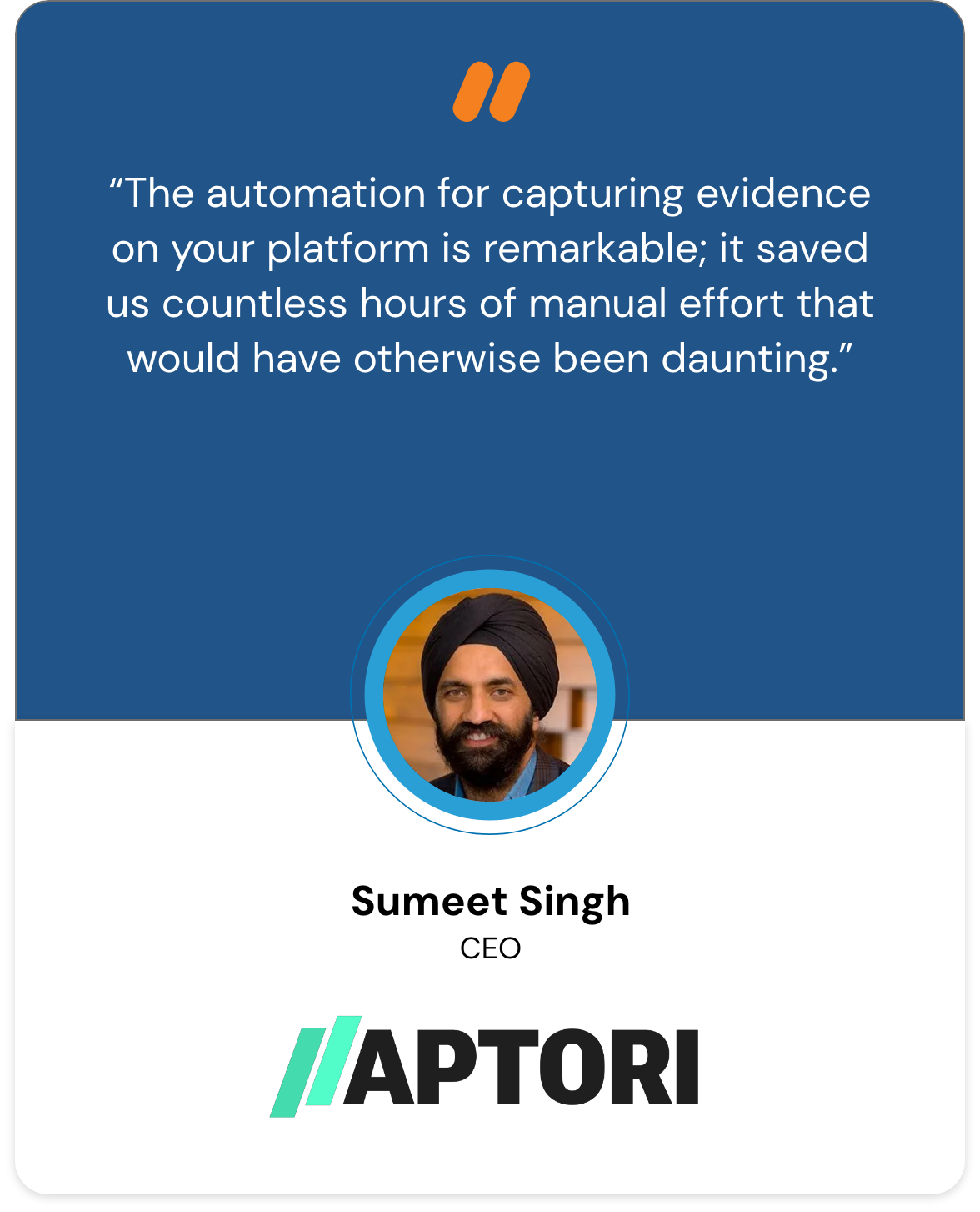 Aptori Testimonial
